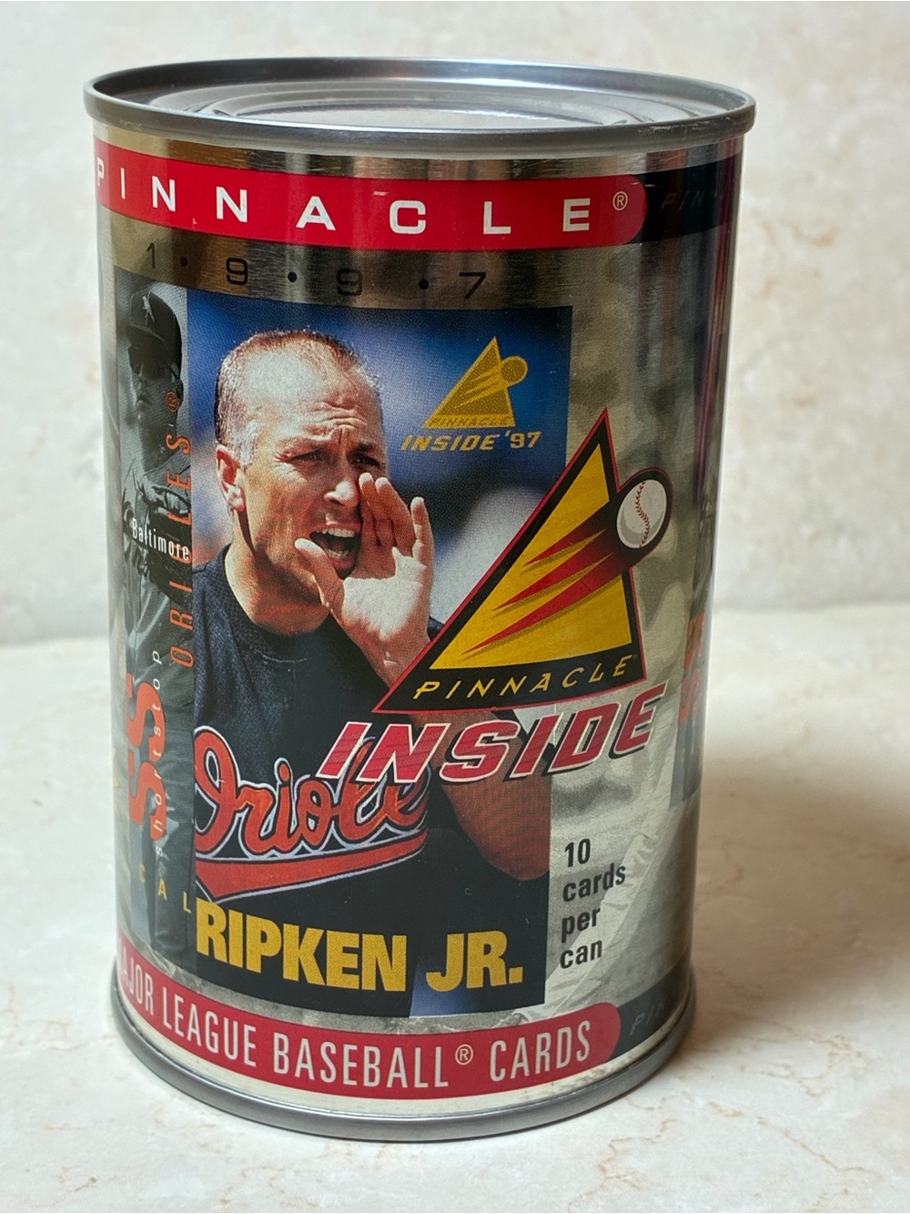 Inside '97 Cal Ripken Jr. Baseball Card Can - Silver/Red